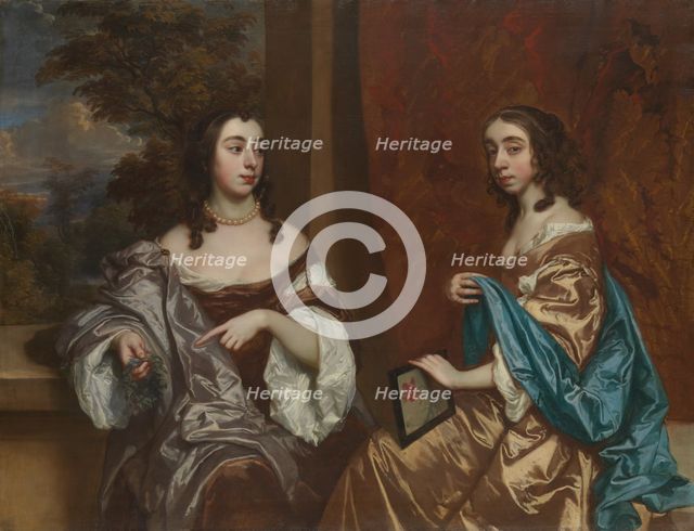 Mary Capel (1630-1715), Later Duchess of Beaufort, and Her Sister Elizabeth (1633-1678)... Creator: Peter Lely.