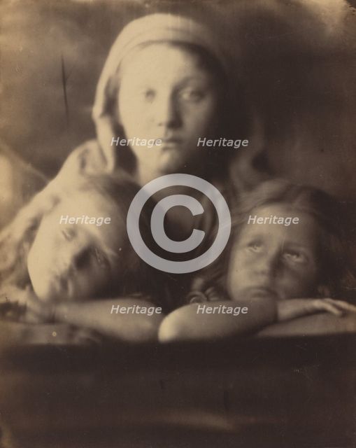 Mary Hillier and Two Children, 1864. Creator: Julia Margaret Cameron.