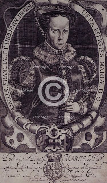 Mary I, Queen of England and Ireland, 1618.  Creators: Renold Elstrack, Francis Delaram.