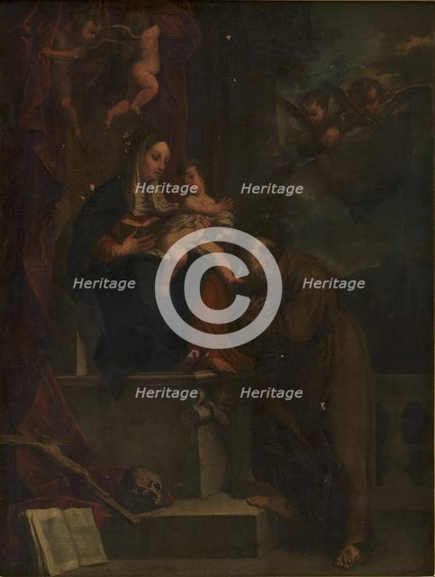 Mary, Jesus and St Francis, 1570-1719. Creator: Carracci'erne.