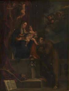 Mary, Jesus and St Francis, 1570-1719. Creator: Carracci'erne