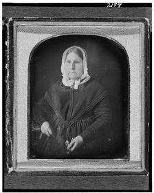 Mary Manuel Lisa, half-length portrait, facing slightly left, seated..., between 1840 and 1860. Creator: Unknown