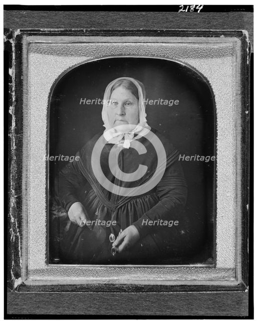 Mary Manuel Lisa, half-length portrait, facing slightly left, seated..., between 1840 and 1860. Creator: Unknown.