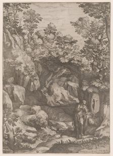 Mary Magdalen Repentant in the Wilderness, 1573. Creator: Cornelis Cort