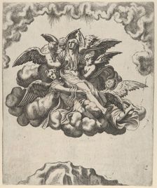Mary Magdalene Carried to Heaven, mid-16th century. Creator: Leon Davent