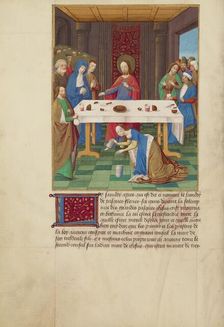 Mary Magdalene and Martha Inviting Christ and the Virgin to Dinner at the Home..., about 1480-1490. Creators: Master of Guillaume Lambert, Workshop of Master of Guillaume Lambert