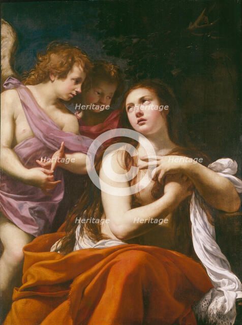 Mary Magdalene and two Angels, 1621. Creator: Vouet, Simon (1590-1649).