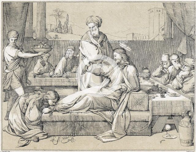 Mary Magdalene annointing the feet of Jesus, c1880. Artist: Unknown