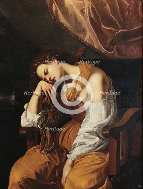 Mary Magdalene as Melancholy, 1622-1625. Creator: Gentileschi, Artemisia (1598-1653).