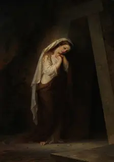 Mary Magdalene at Christ's Tomb, 1869. Creator: Robert Wilhelm Ekman