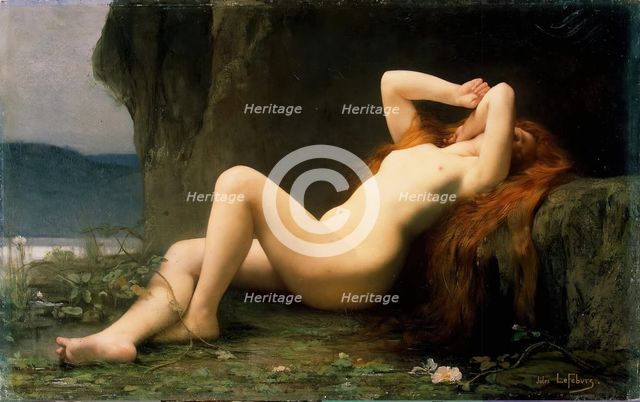 Mary Magdalene in a Grotto, 1876. Creator: Jules-Joseph Lefebvre.