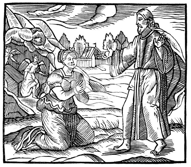 Mary Magdalene seeing the apparition of the risen Jesus Christ, c1500. Artist: Unknown