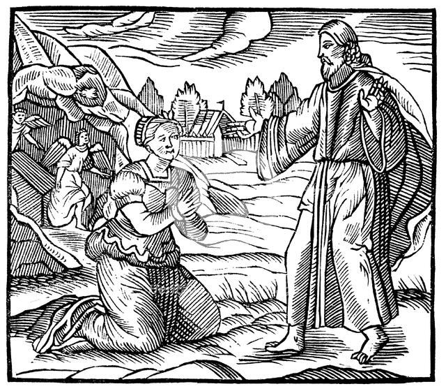 Mary Magdalene seeing the apparition of the risen Jesus Christ, c1500. Artist: Unknown