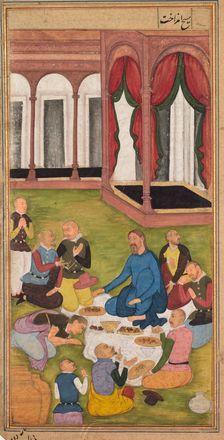 Mary Magdalene Presents Ointment to Jesus, from a Mirror of Holiness..., 1602-1604. Creator: Unknown