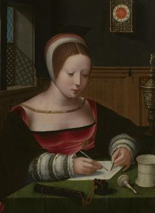 Mary Magdalene Writing, First Half of 16th cen. Creator: Master of the Female Half-Lengths (First half of 16th cen.)
