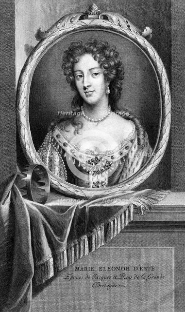 Mary of Modena, Queen Consort of King James II of Great Britain.Artist: S Audran