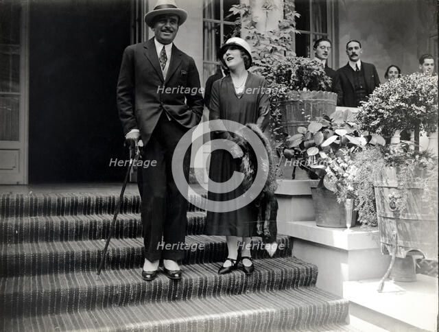 Mary Pickford (1893-1979), film actress born in Canada, with her husband Douglas Fairbanks, also …