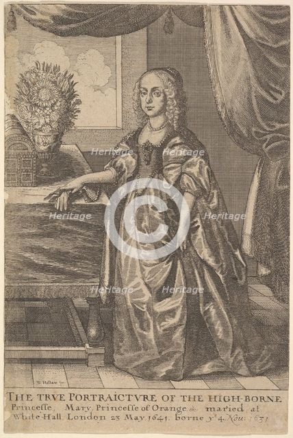 Mary, Princess of Orange, 1625-77. Creator: Wenceslaus Hollar.