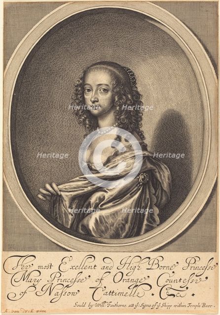 Mary, Princess of Orange. Creator: William Faithorne.