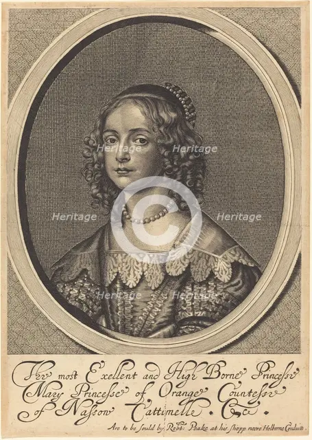 Mary, Princess of Orange. Creator: William Faithorne.