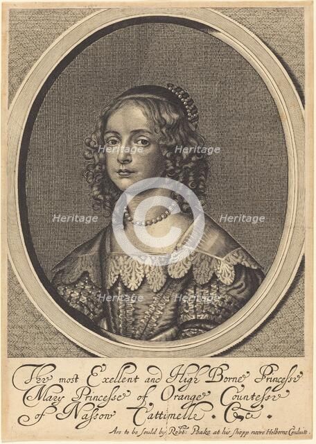 Mary, Princess of Orange. Creator: William Faithorne.