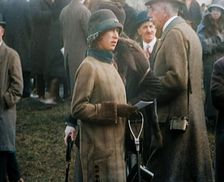 Mary, Princess Royal and Countess of Harewood Amongst a Crowd at a Horse Racing Event, 1920. Creator: British Pathe Ltd