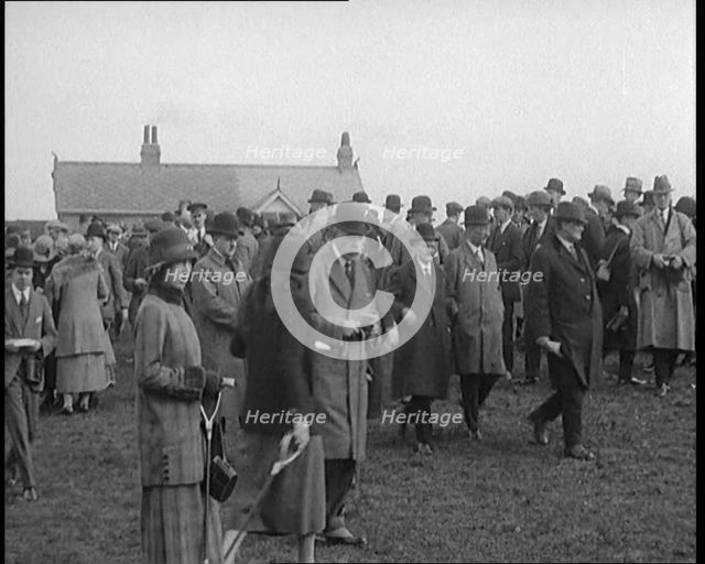 Mary, Princess Royal and Countess of Harewood Amongst a Crowd at a Horse Racing Event, 1920. Creator: British Pathe Ltd.