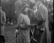 Mary, Princess Royal and Countess of Harewood Amongst a Crowd at a Horse Racing Event, 1920. Creator: British Pathe Ltd