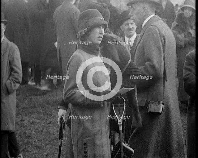 Mary, Princess Royal and Countess of Harewood Amongst a Crowd at a Horse Racing Event, 1920. Creator: British Pathe Ltd.