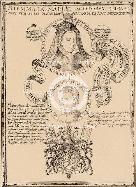 Mary, Queen of Scots (1542-1587) and King James VI and I (1566-1625), 1889. Artist: Unknown.
