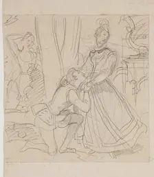 Mary, Queen of Scots and Rizzio, between 1800 and 1857. Creator: Achille Deveria