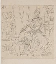 Mary, Queen of Scots and Rizzio, between 1800 and 1857. Creator: Achille Deveria