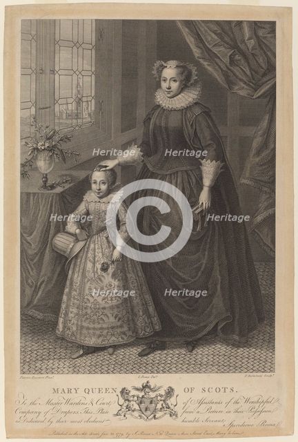 Mary, Queen of Scots, published 1779. Creator: Francesco Bartolozzi.