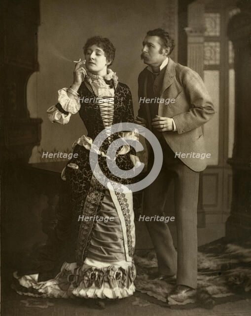 Mary Rorke and Charles Wyndham, British actors, 1882. Artist: Brown, Barnes & Bell