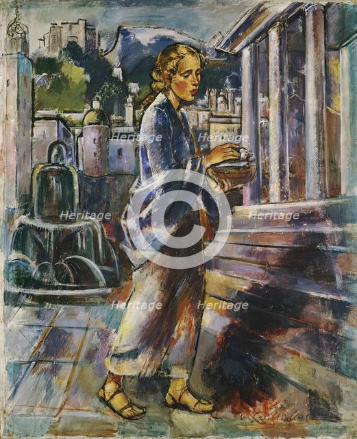Mary's visit to the temple, c1923. Creator: Anton Faistauer.