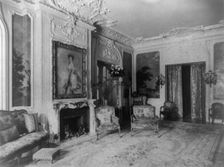 Mary Scott Townsend House, Wash., D.C.: Living room with fireplace, c1910-1911. Creator: Frances Benjamin Johnston