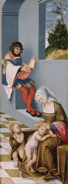 Mary Salome and Zebedaeus (with the features of John the Constant) with their sons..., 1509. Creator: Lucas Cranach the Elder