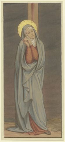 Mary sorrowful beneath the cross, 1868. Creator: Eduard von Steinle