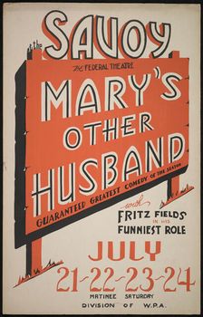 Mary's Other Husband, San Diego, 1938. Creator: Unknown