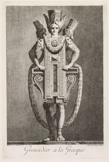 Mascarade à la Grecque: Grenadier à la Grecque (Plate 3), 1771. Creator: Benigno Bossi (Italian, 1727-1792)