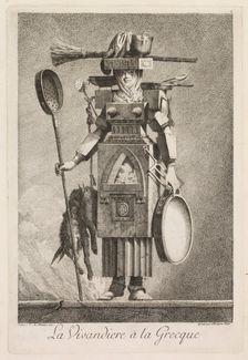 Mascarade à la Grecque: La Vivandière à la Grecque (Plate 2), 1771. Creator: Benigno Bossi (Italian, 1727-1792); Ennemond-Alexander Petitot (French, 1727-1792)
