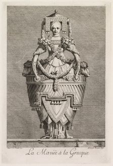 Mascarade à la Grecque: La Mariée à la Grecque (Plate 6), 1771. Creator: Benigno Bossi (Italian, 1727-1792)