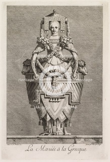 Mascarade à la Grecque: La Mariée à la Grecque (Plate 6), 1771. Creator: Benigno Bossi (Italian, 1727-1792).