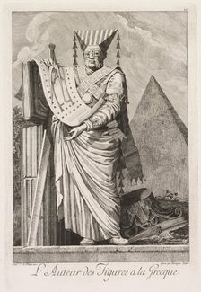 Mascarade à la Grecque: LAuteur des figures à la Grecque (Plate 10), 1771. Creator: Benigno Bossi (Italian, 1727-1792)
