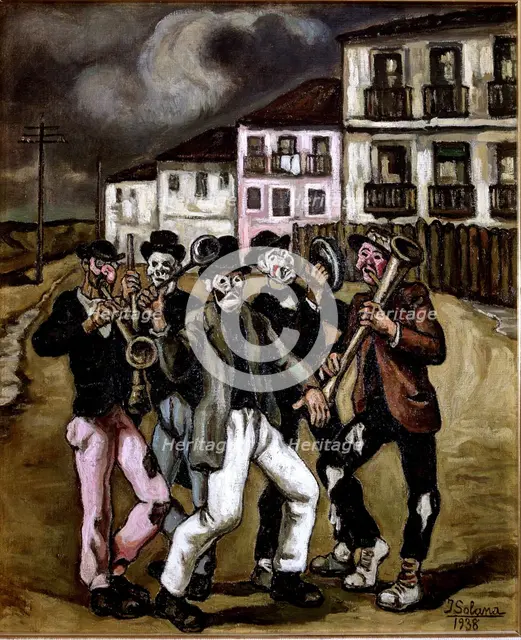 'Mascaras vinateras', 1938.  Creator: José Gutiérrez Solana.