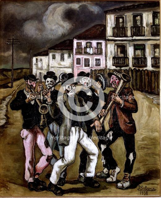 'Mascaras vinateras', 1938.  Creator: José Gutiérrez Solana.