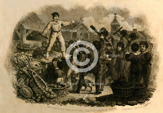 'Masaniello Haranguing the Populace of Naples', 1821.  Creator: J Chapman.