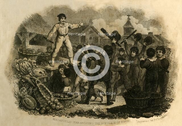 'Masaniello Haranguing the Populace of Naples', 1821.  Creator: J Chapman.