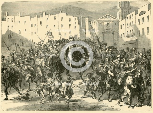 'Masaniello Haranguing the Populace of Naples', (7 July 1647), 1890.   Creator: Unknown.