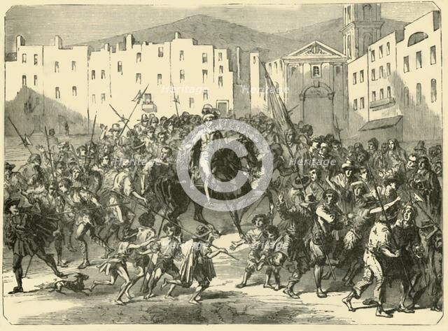 'Masaniello Haranguing the Populace of Naples', (7 July 1647), 1890.   Creator: Unknown.